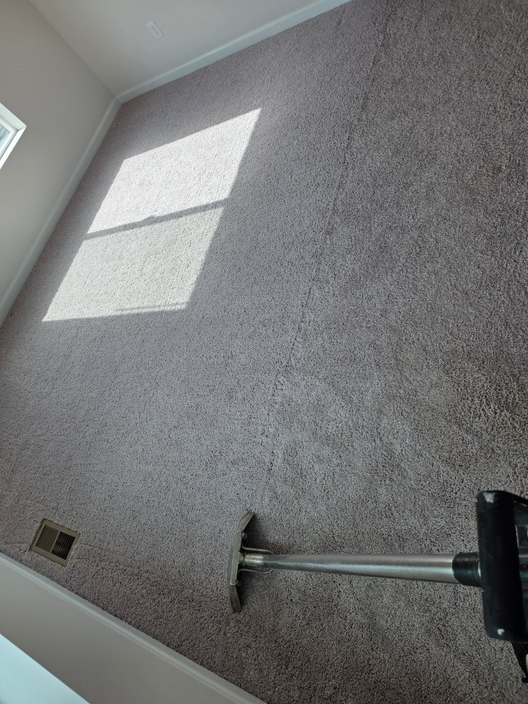 Carpet wand working along a wall near a window